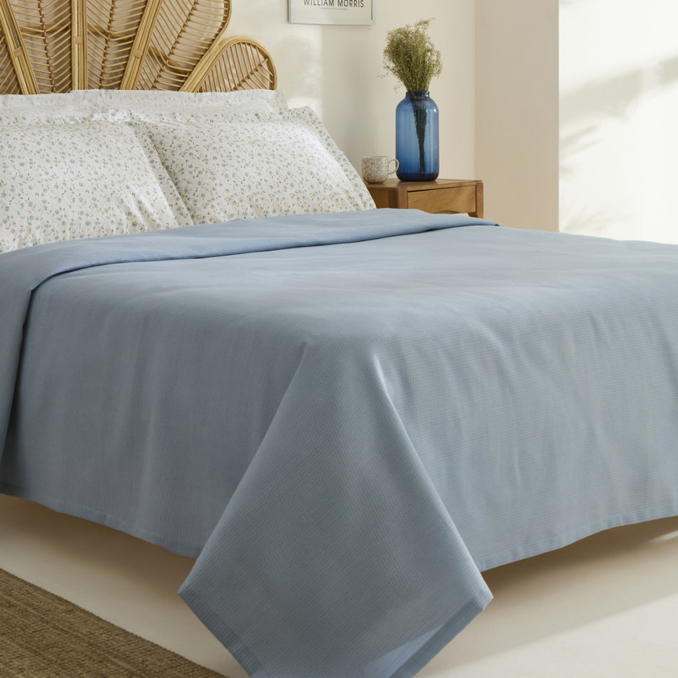 Karaca Home Lina Bamboo Double Bed Quilt Set Blue - MALLTURK