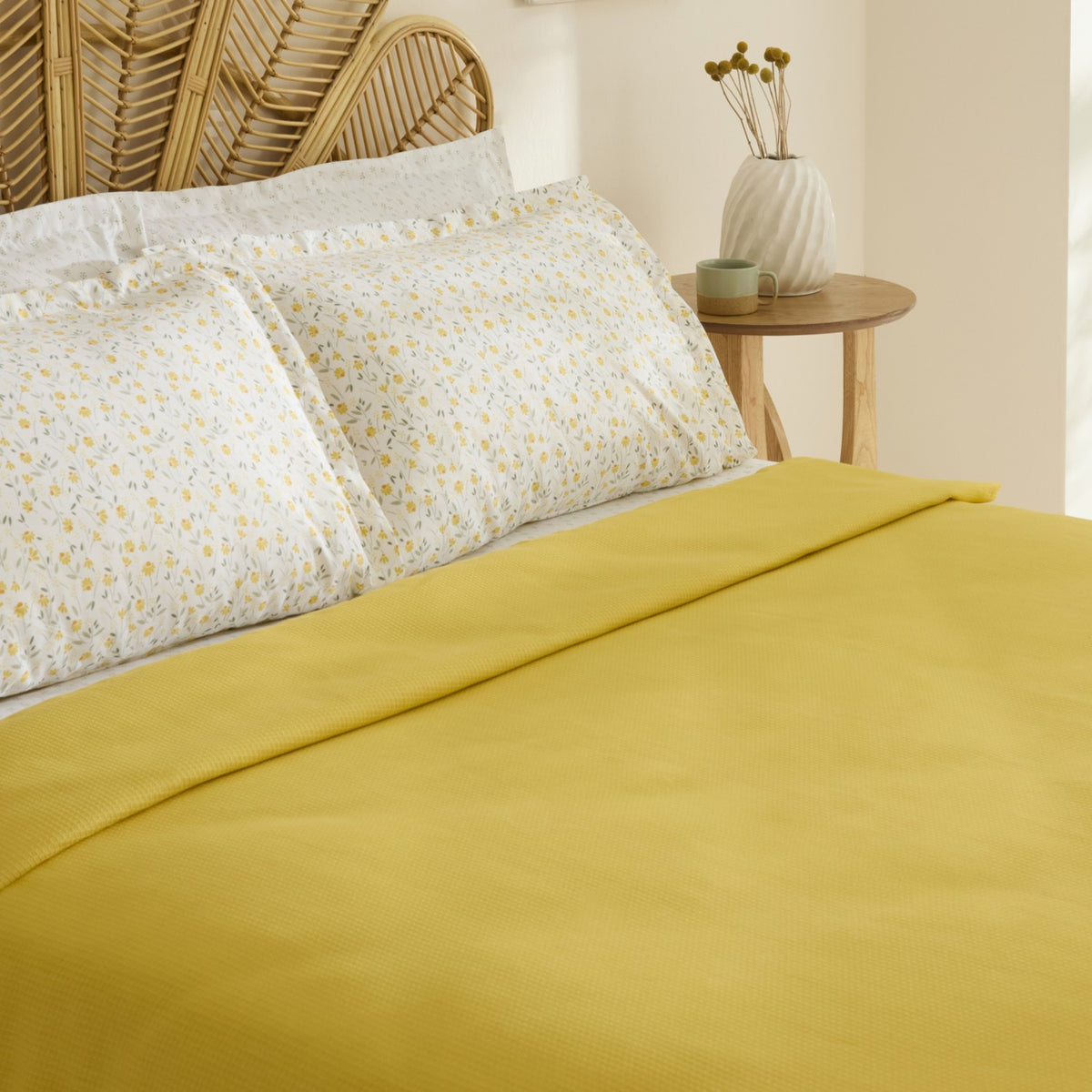 Karaca Home Lina Bamboo Single Duvet Cover Set Yellow - MALLTURK