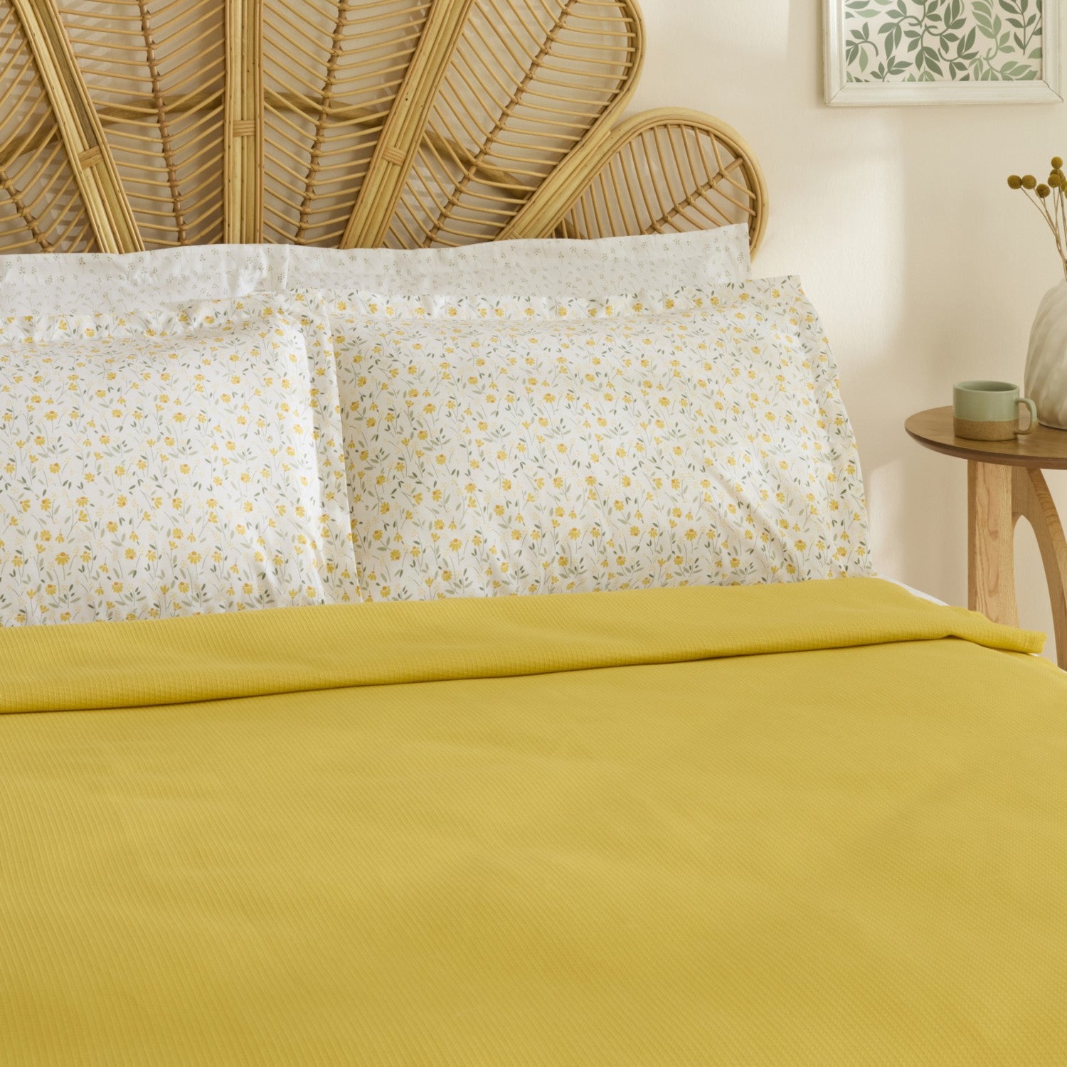Karaca Home Lina Bamboo Single Duvet Cover Set Yellow - MALLTURK
