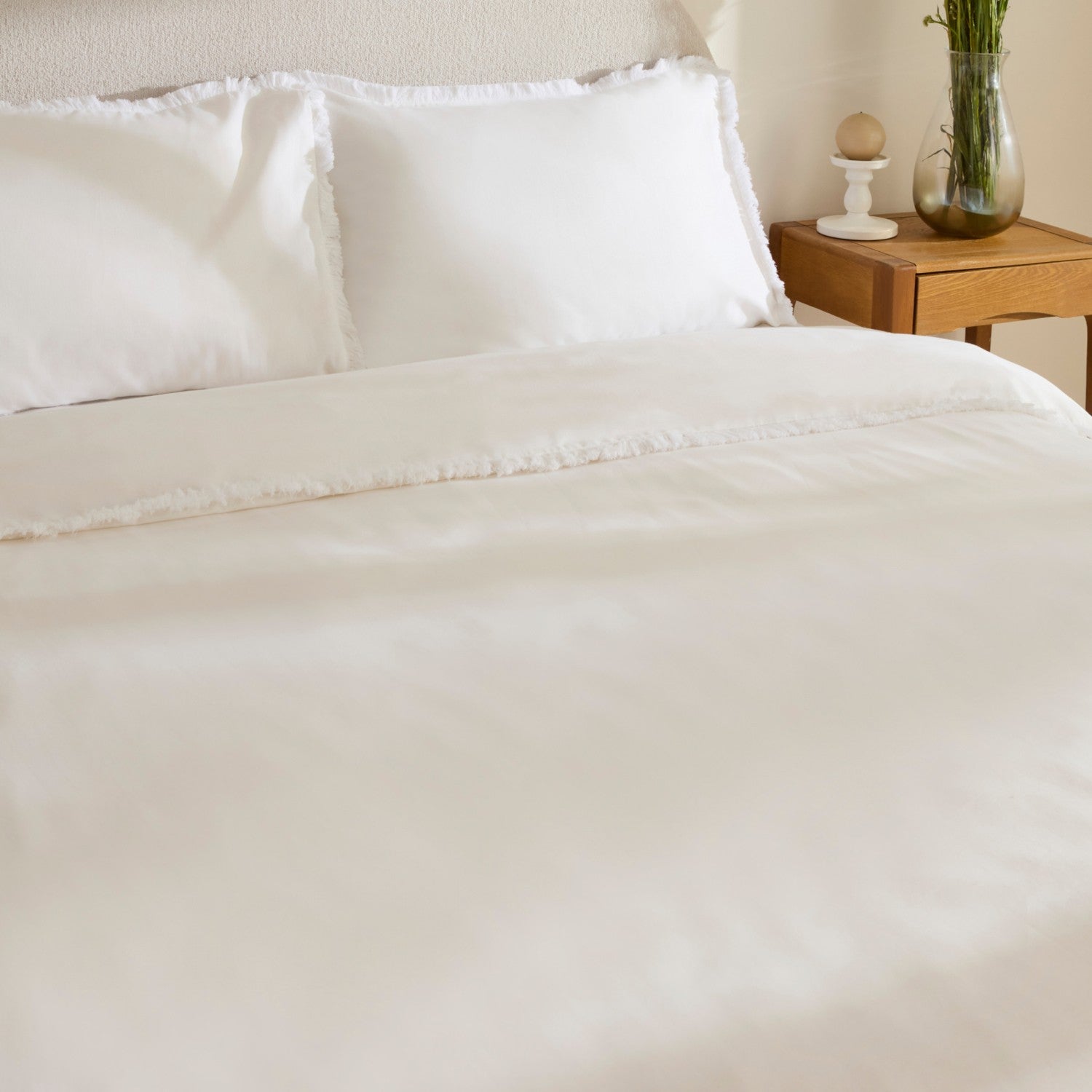 Karaca Home Ella Krep %100 Cotton Puskullu Double Duvet Cover Set White - MALLTURK