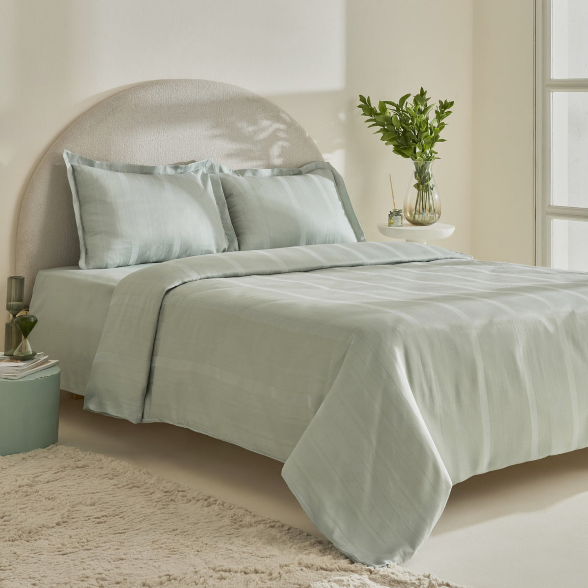 Karaca Home Alvin King Size Duvet Cover Set Sage Green - MALLTURK