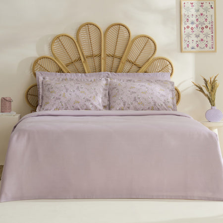 Karaca Home Noa Light Plum Bamboo Double Bed Quilt Set 200x220 cm (2 Pieces) Pillowcases - MALLTURK