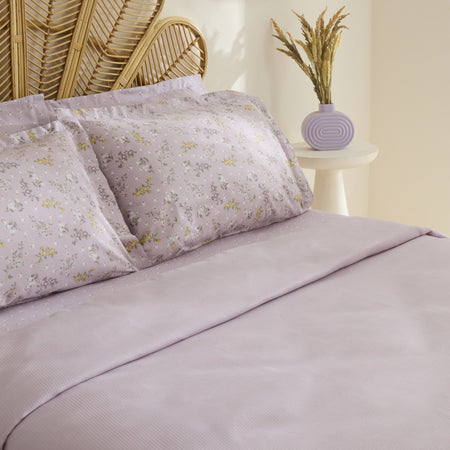 Karaca Home Noa Light Plum Bamboo Double Bed Quilt Set 200x220 cm (2 Pieces) Pillowcases - MALLTURK