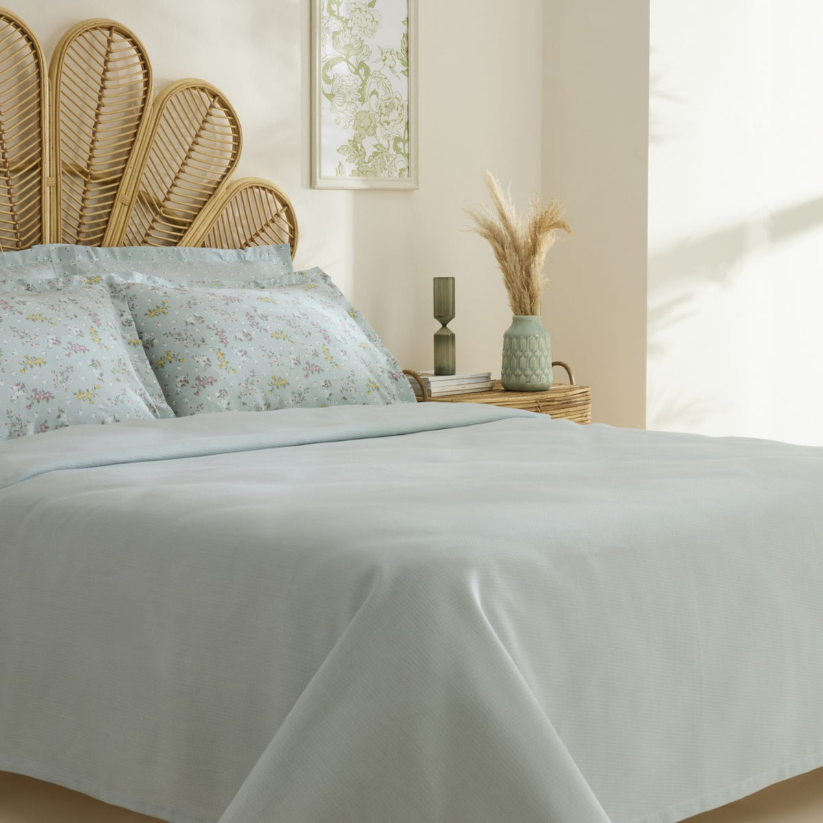 Karaca Home Noa Bamboo Double Bed Quilt Set Mint - MALLTURK