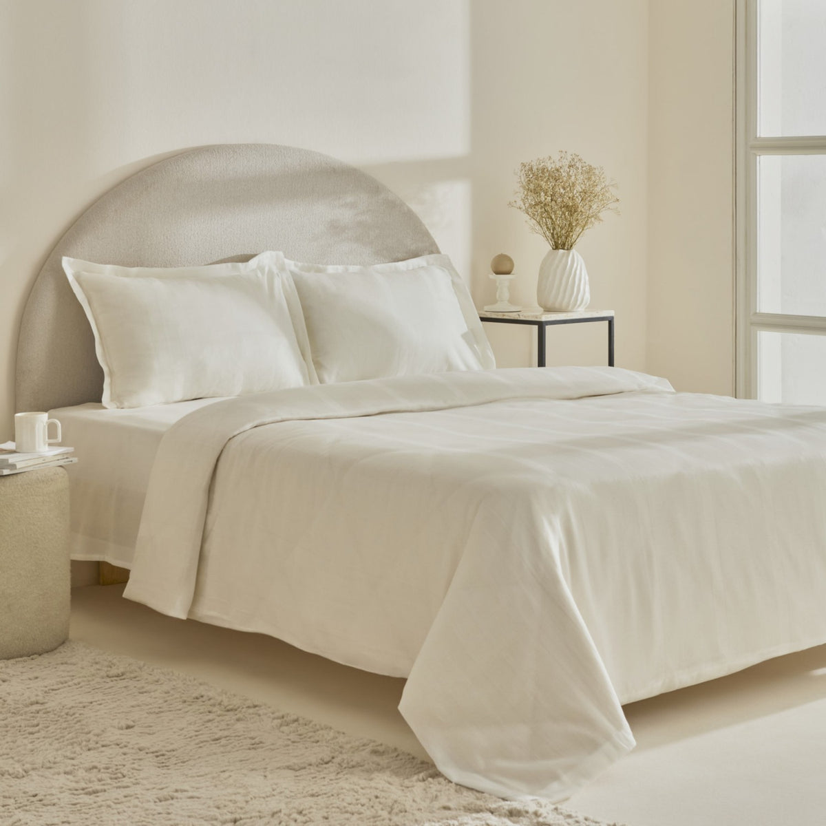 Karaca Home Alvin Double Duvet Cover Set White - MALLTURK