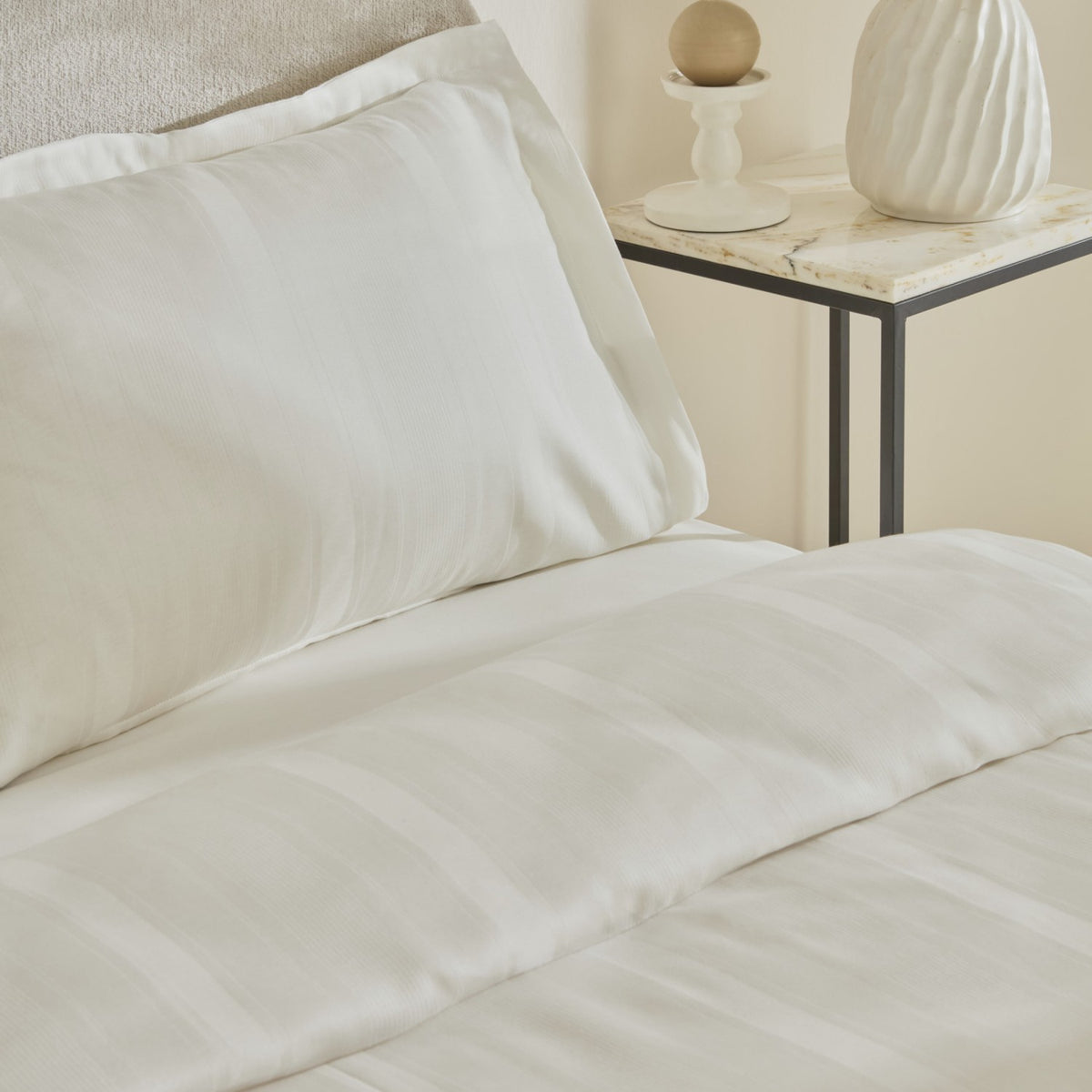 Karaca Home Alvin Double Duvet Cover Set White - MALLTURK