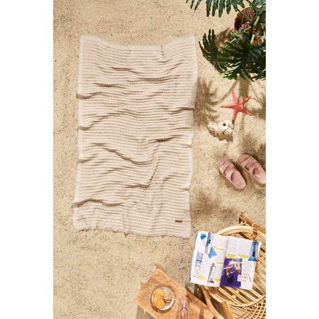 Ozdilek Waffle Beach Towel 70X140 cm Beige - MALLTURK