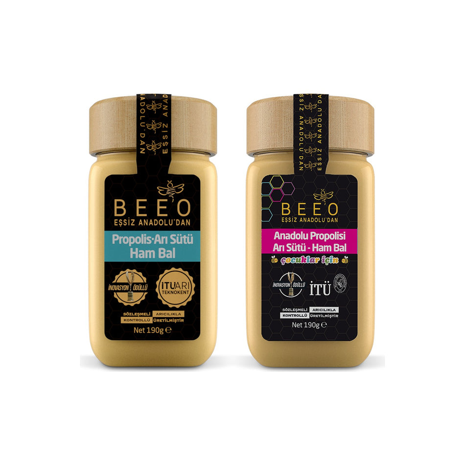 BEE'O Propolis Royal Jelly Raw Honey Family Pack - MALLTURK