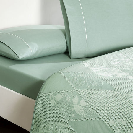 Tac Jacquard flava Single Pique Bedding Set Green - MALLTURK