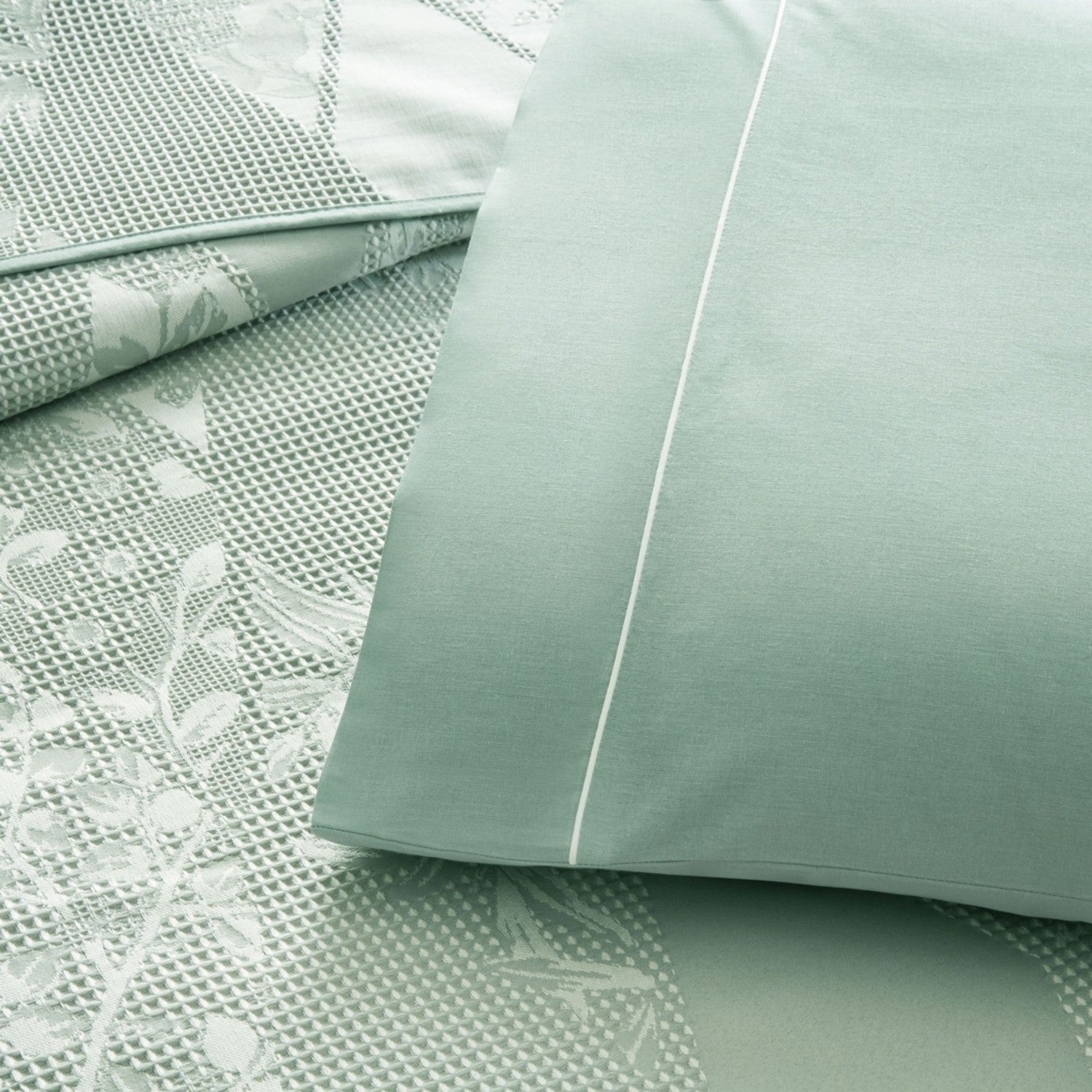 Tac Jacquard flava Single Pique Bedding Set Green - MALLTURK