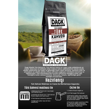 Dagk Quality Turkish Coffee 250 gr Brazilian Origin Medium Roast Delicious Ground Coffee - MALLTURK