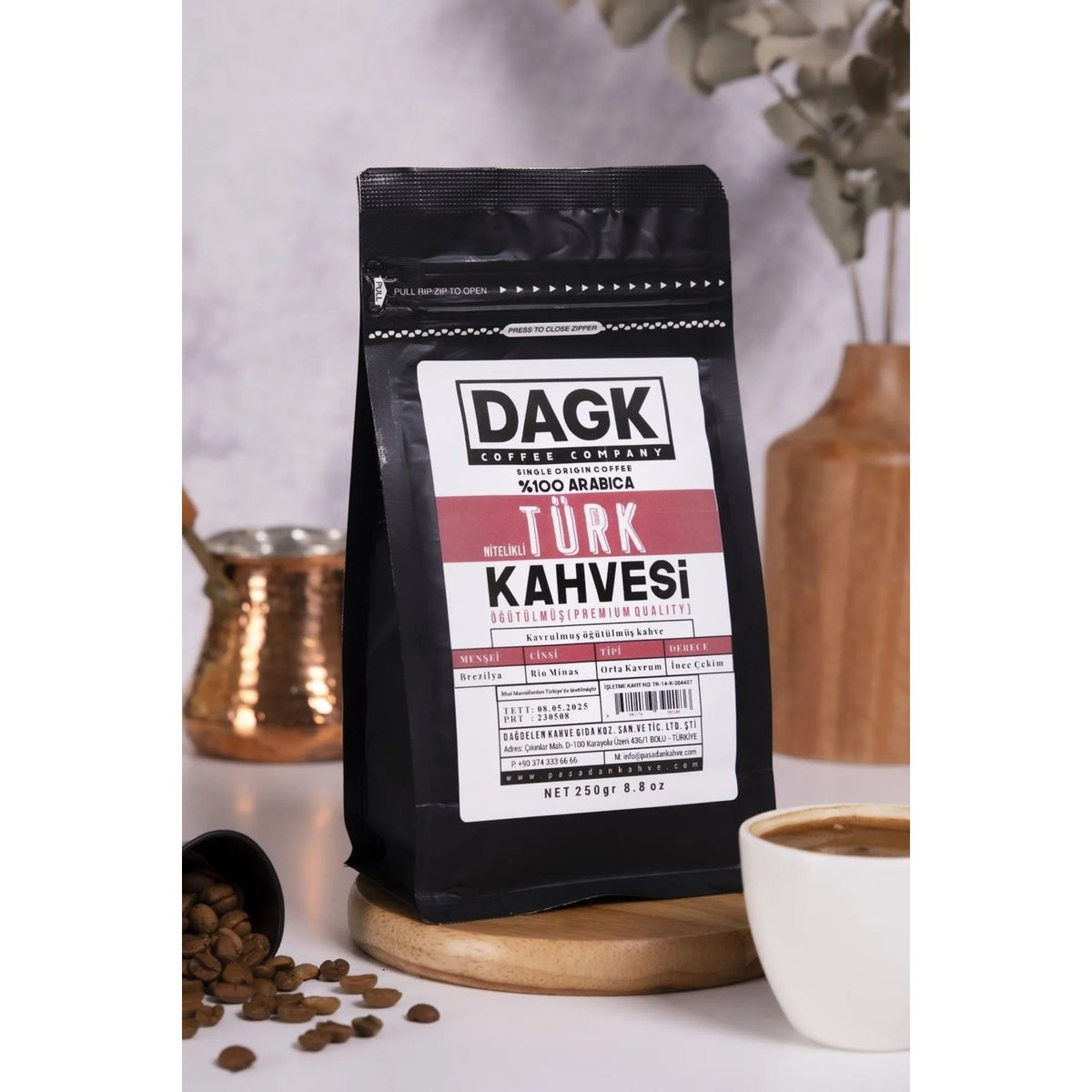 Dagk Quality Turkish Coffee 250 gr Brazilian Origin Medium Roast Delicious Ground Coffee - MALLTURK
