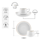 Karaca Hole Turkish Coffee Cup Set for 6, 80 ml