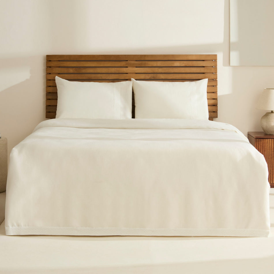 Karaca Home Maisy Bamboo Double Bed Quilt Set Beige - MALLTURK