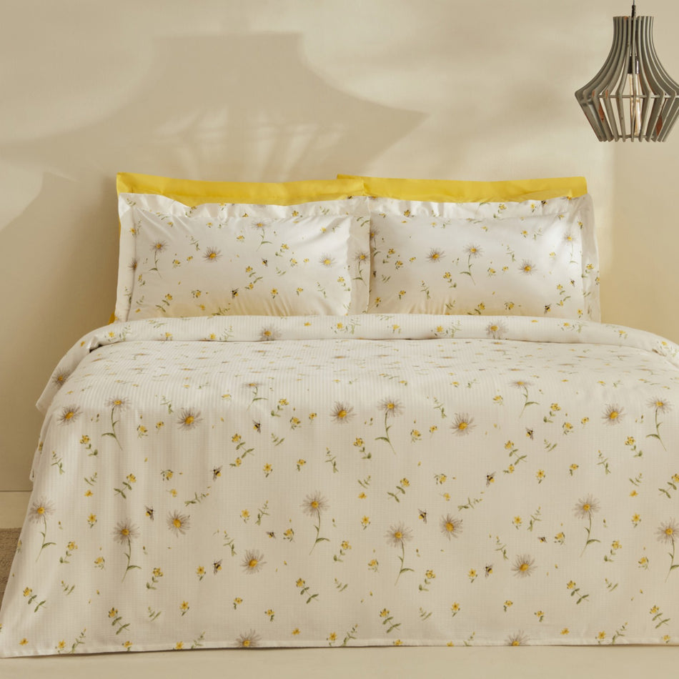 Karaca Home Emma Single Pike Set, 100% Cotton, Yellow Patterned, 3 Pieces - MALLTURK