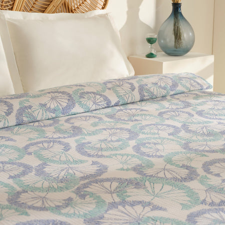 Karaca Home Almyra 100% Cotton Single Bedspread, Blue - MALLTURK