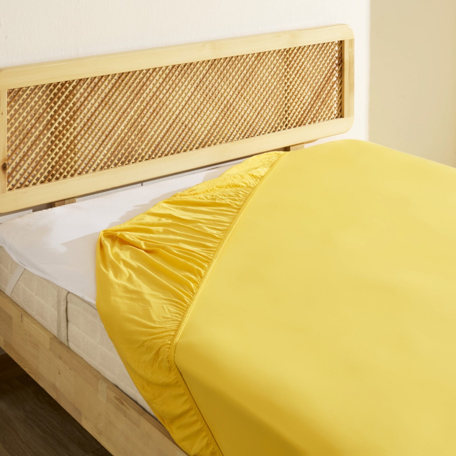 Karaca Home Jersey Double 100% Cotton Fitted Sheet Yellow - MALLTURK