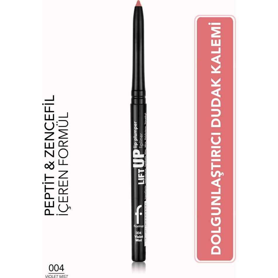 Flormar Lift Up Lip Plumper Lipliner Plumping & Long-Lasting Lip Pencil (004 Violet Mist) 8682536099455