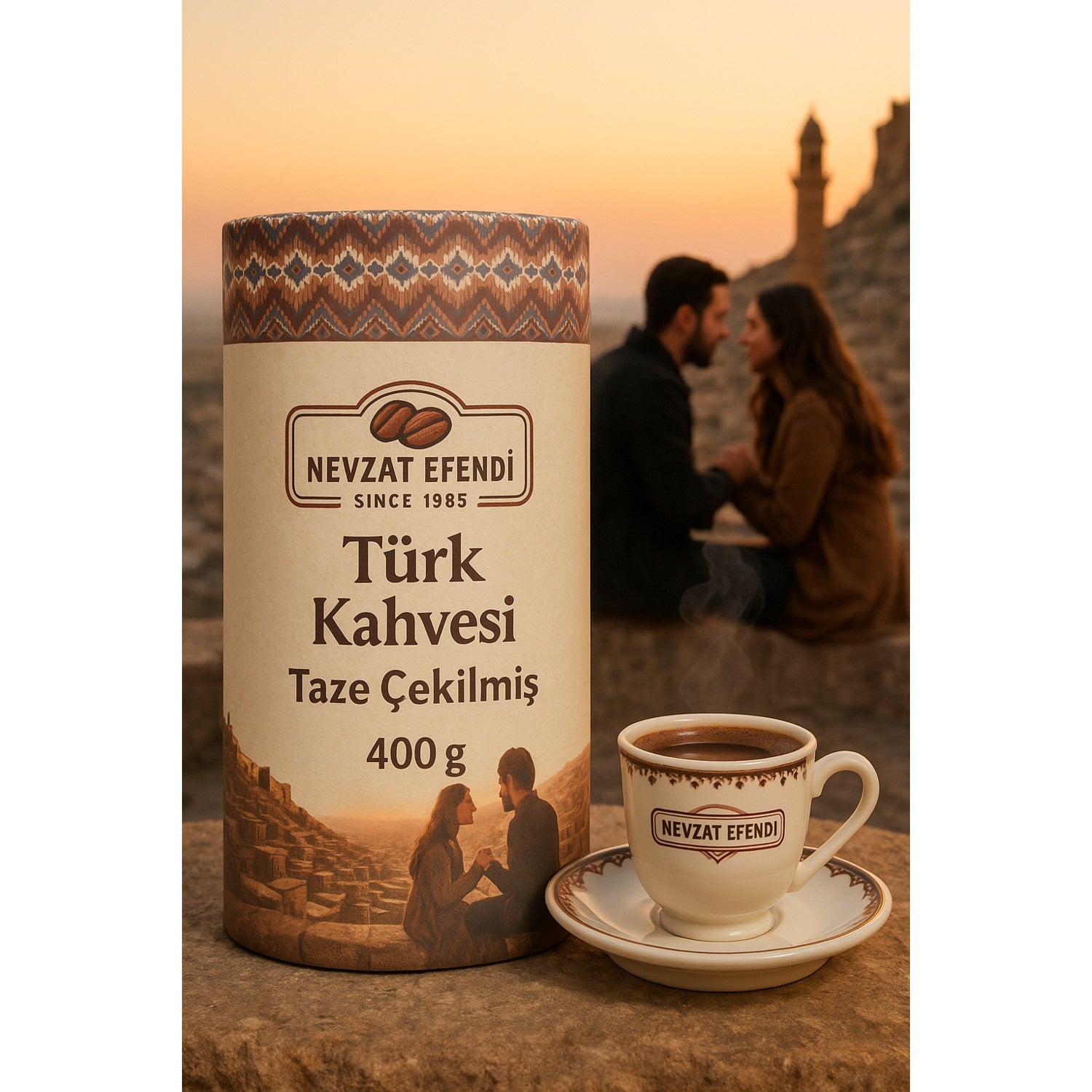Nevzat Efendi Turkish Coffee 400g – Brazilian Origin, Additive-Free, Double Roasted - MALLTURK