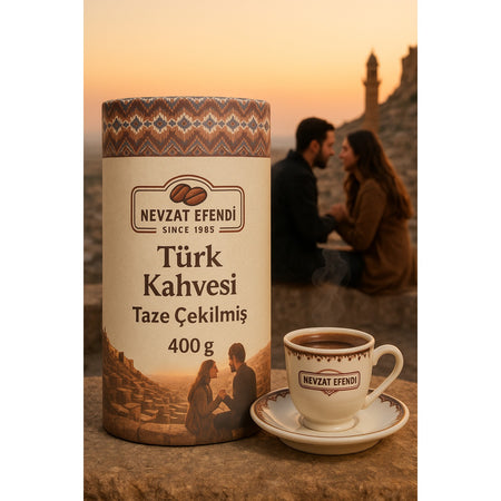 Nevzat Efendi Turkish Coffee 400g – Brazilian Origin, Additive-Free, Double Roasted - MALLTURK