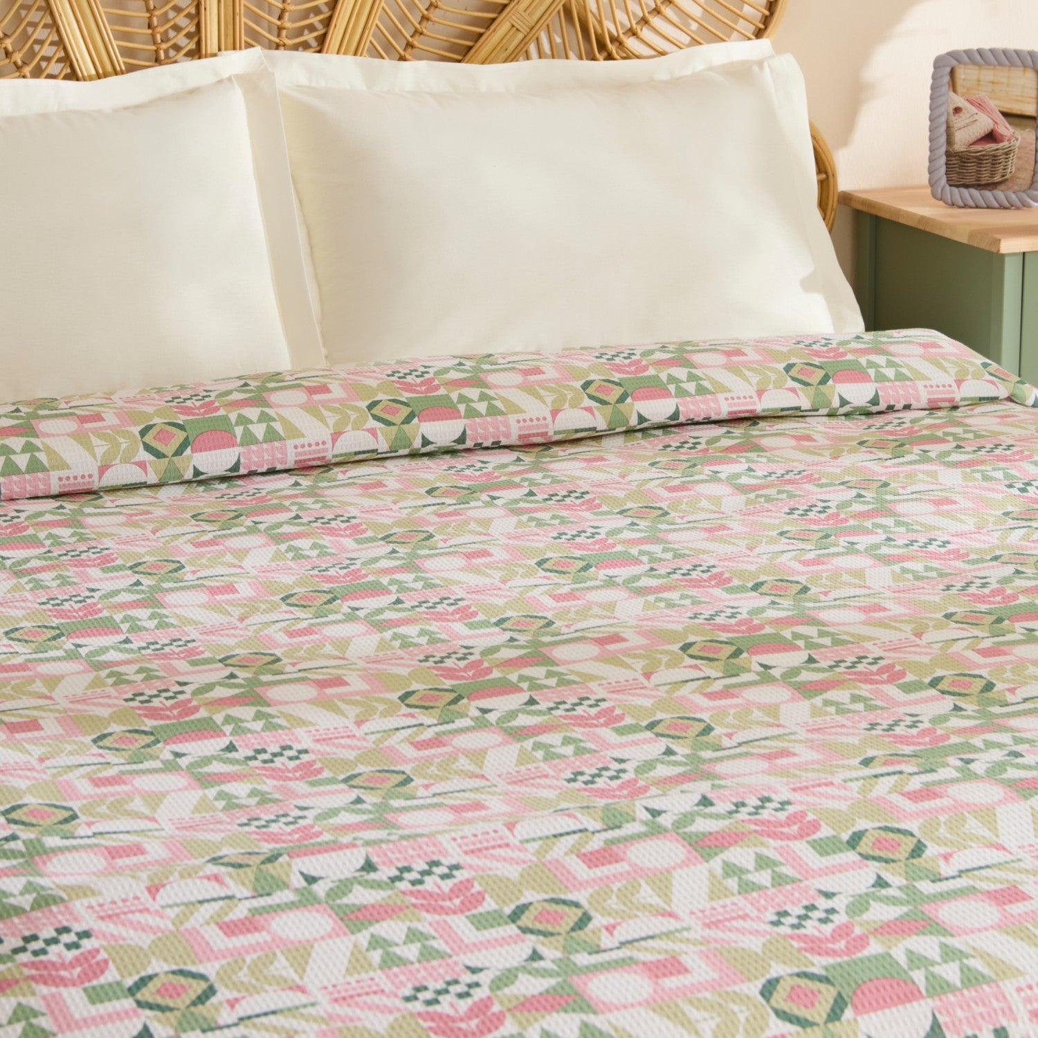 Karaca Home Tamina 100% Cotton Single Bedspread, Rose Pink - MALLTURK