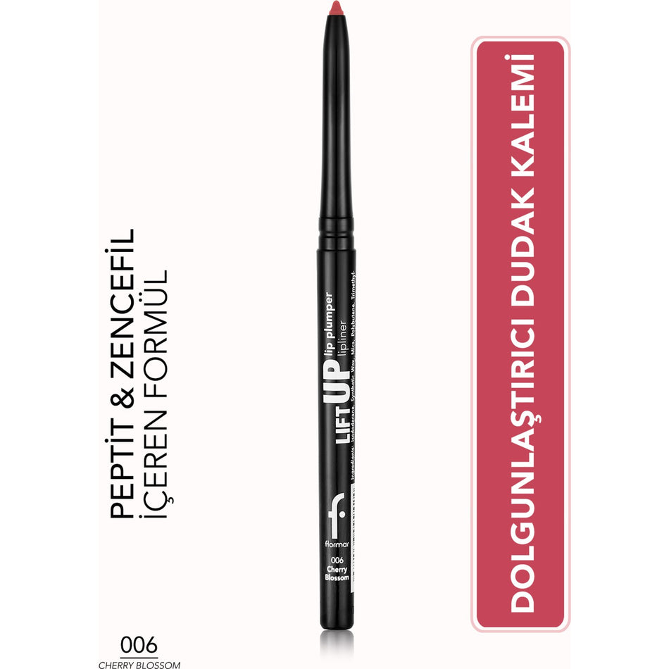 Flormar Lift Up Lip Plumper Lipliner Plumping & Long-Lasting Lip Pencil (006 Cherry Blossom) 8682536099479 - MALLTURK