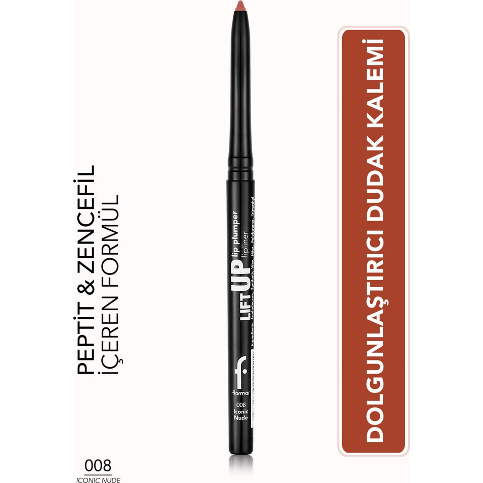 Flormar Lift Up Lip Plumper Lipliner Plumping & Long-Lasting Lip Pencil (008 Iconic Nude) 8682536099493