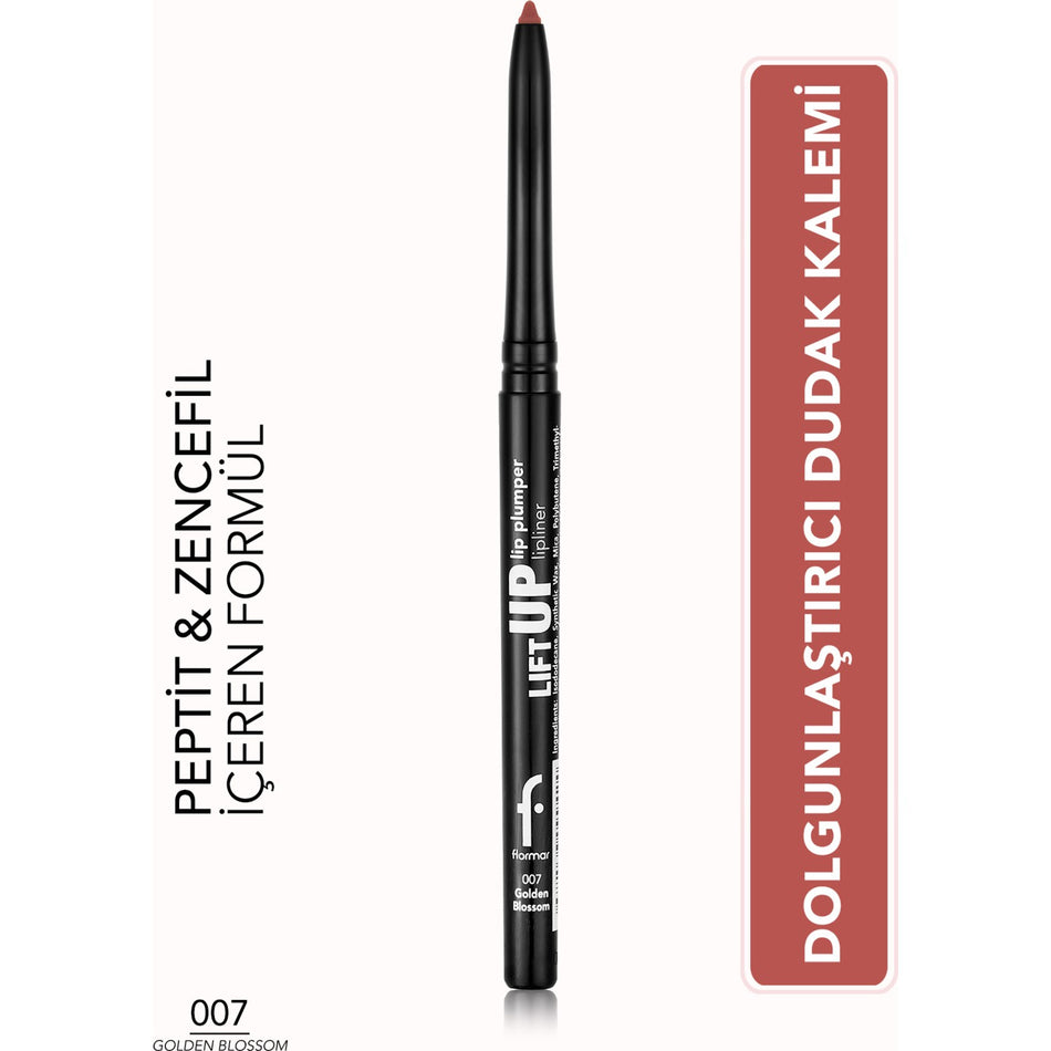 Flormar Lift Up Lip Plumper Lipliner Plumping & Long-Lasting Lip Pencil (007 Golden Blossom) 8682536099486