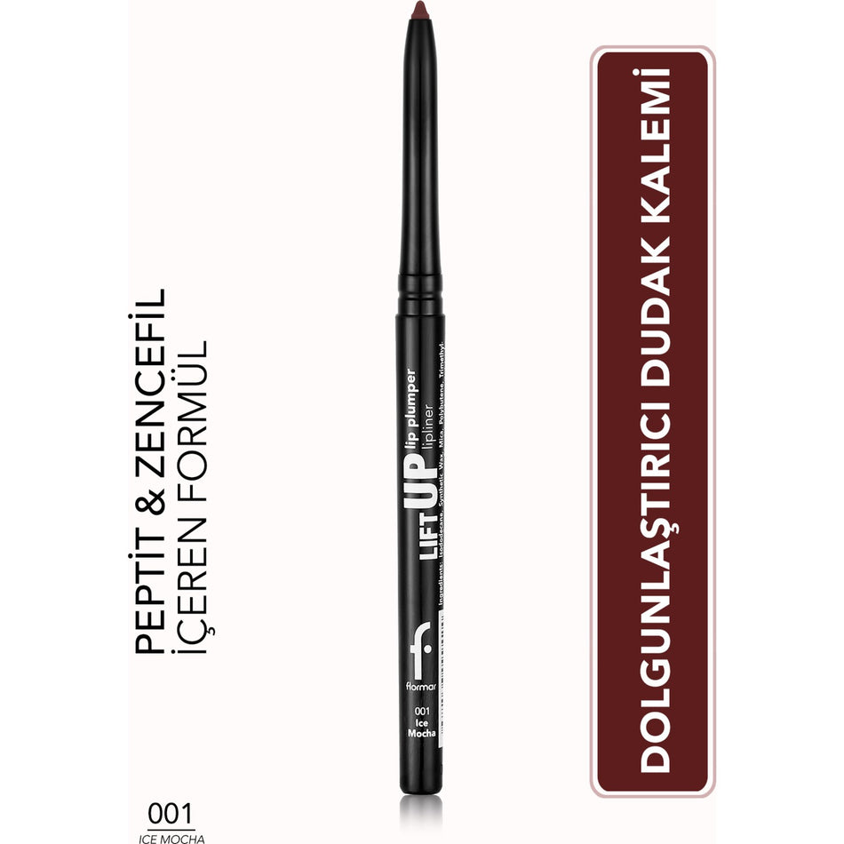 Flormar Lift Up Lip Plumper Lipliner Plumping & Long-Lasting Lip Pencil (001 Ice Mocha) 8682536099424