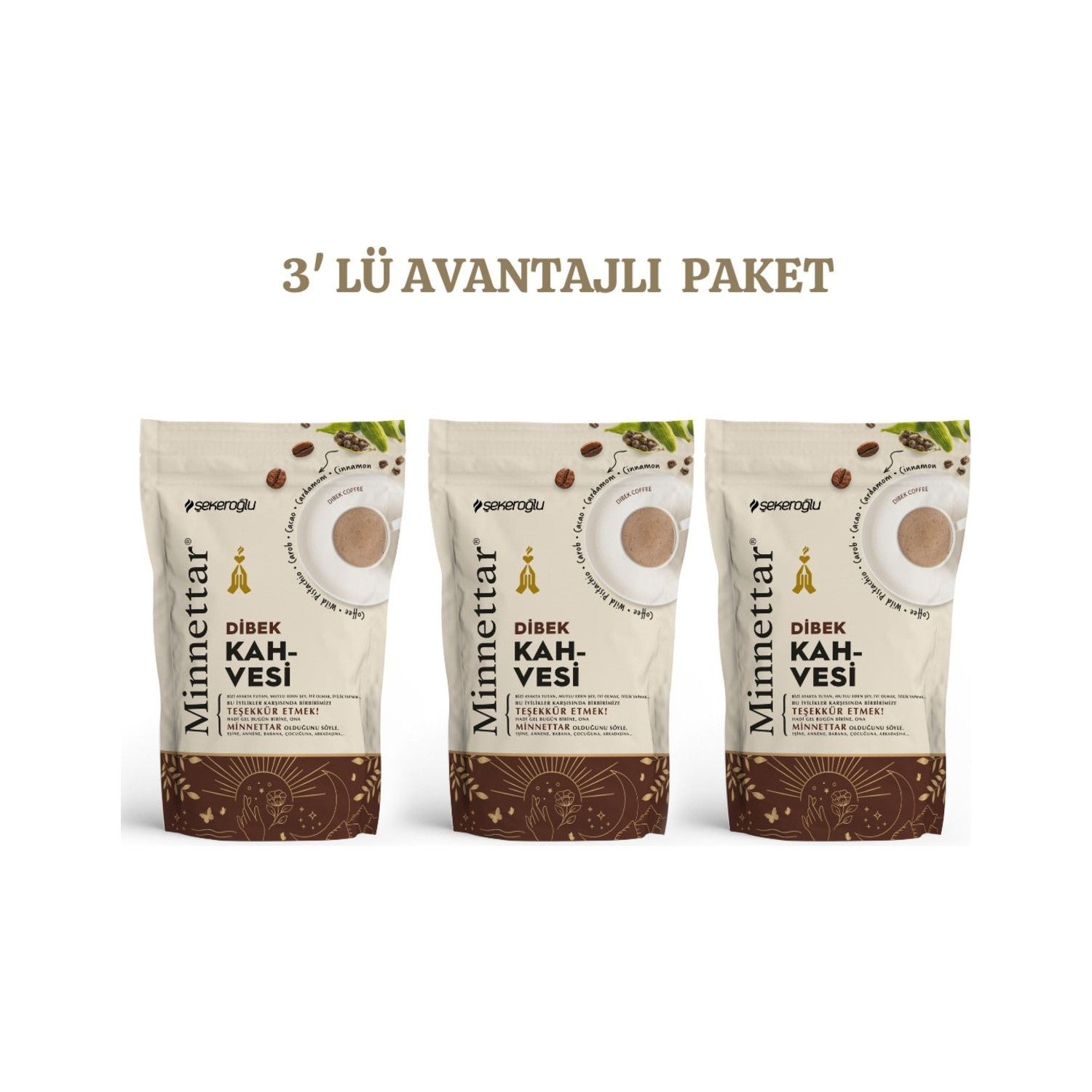 sekeroglu Dibek Coffee 165g 3-Pack Advantageous Package (Grateful) - MALLTURK