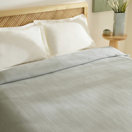 Karaca Home Maye 100% Cotton Ruffled Double Single Quilted Blanket Mint - MALLTURK