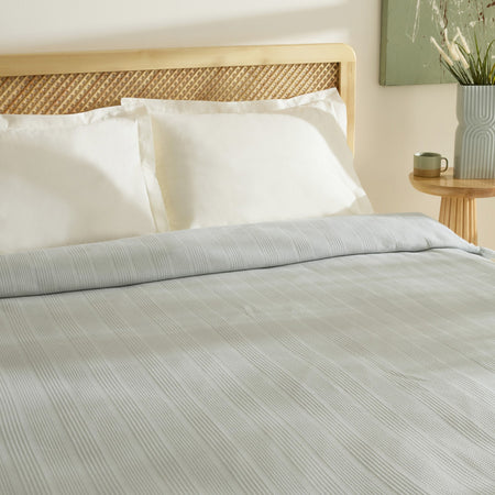 Karaca Home Maye 100% Cotton Ruffled Double Single Quilted Blanket Mint - MALLTURK