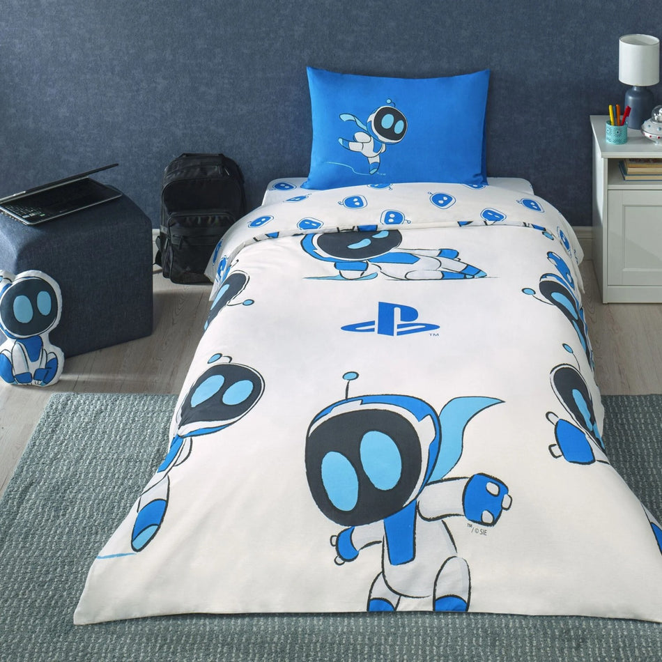 Tac Lisansli Playstation Astrobot Single Cotton Duvet Cover Set 100 - MALLTURK
