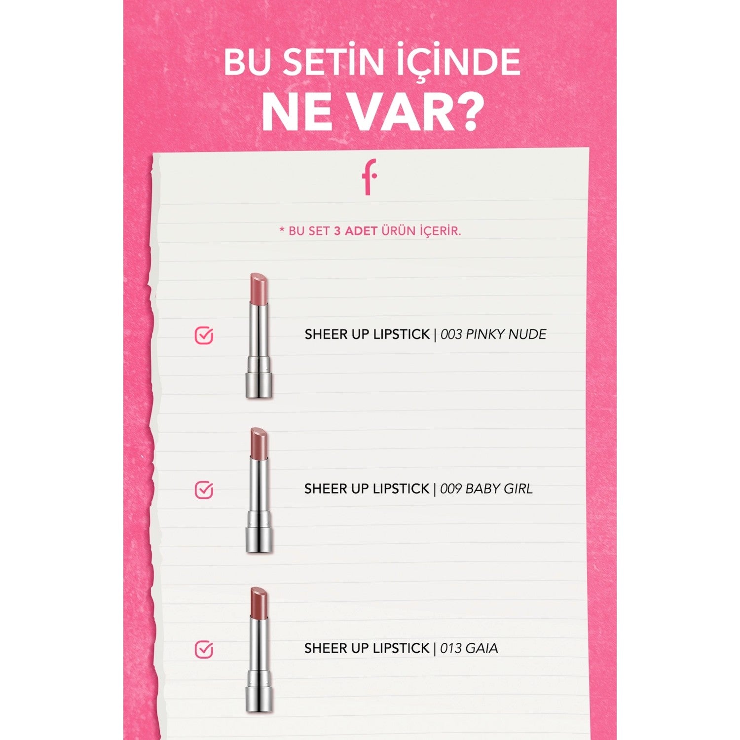 Flormar Sheer Up Lip Crush Makeup Set