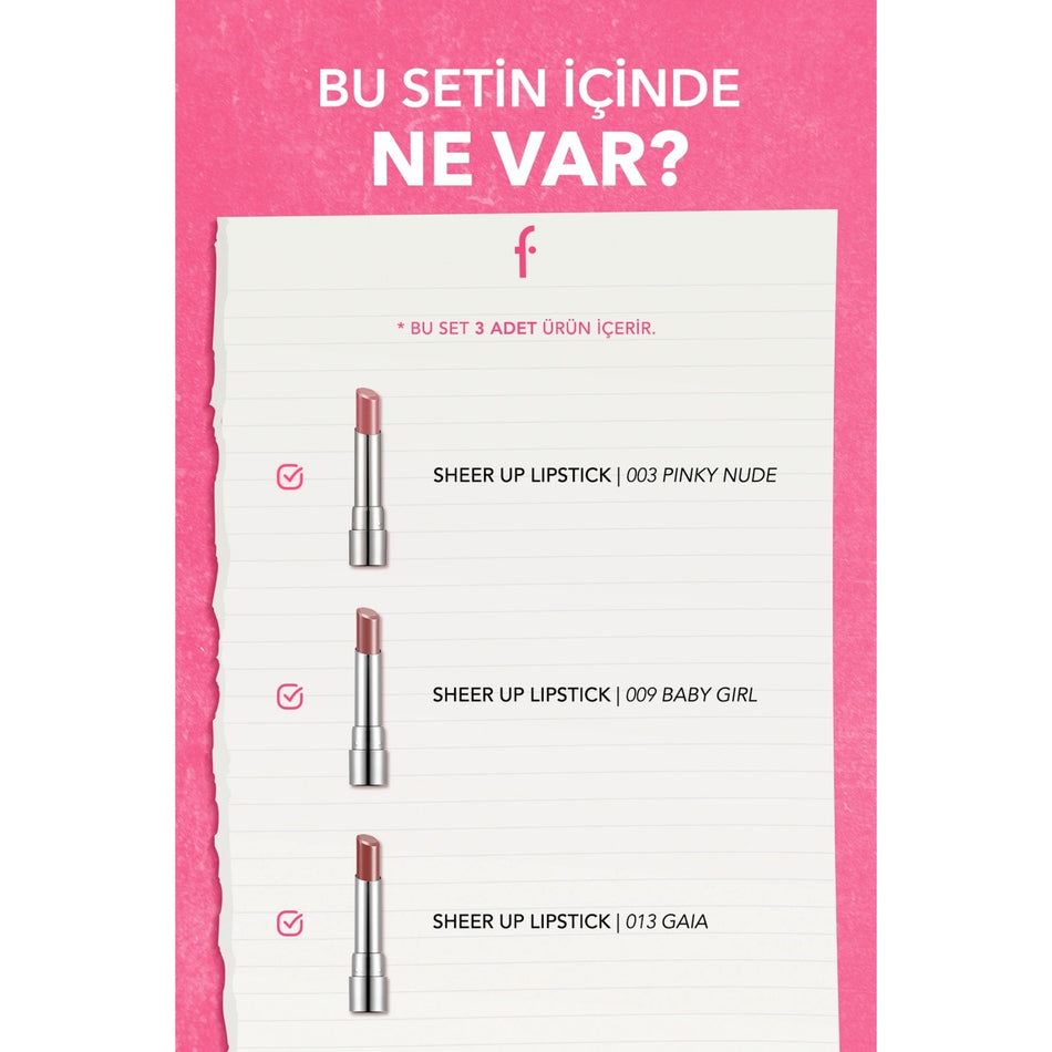 Flormar Sheer Up Lip Crush Makeup Set