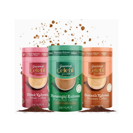 Haci KureysGourmet celebi Dibek, menengic, Ottoman Coffee 3-Pack - 3 x 250 Gr - MALLTURK