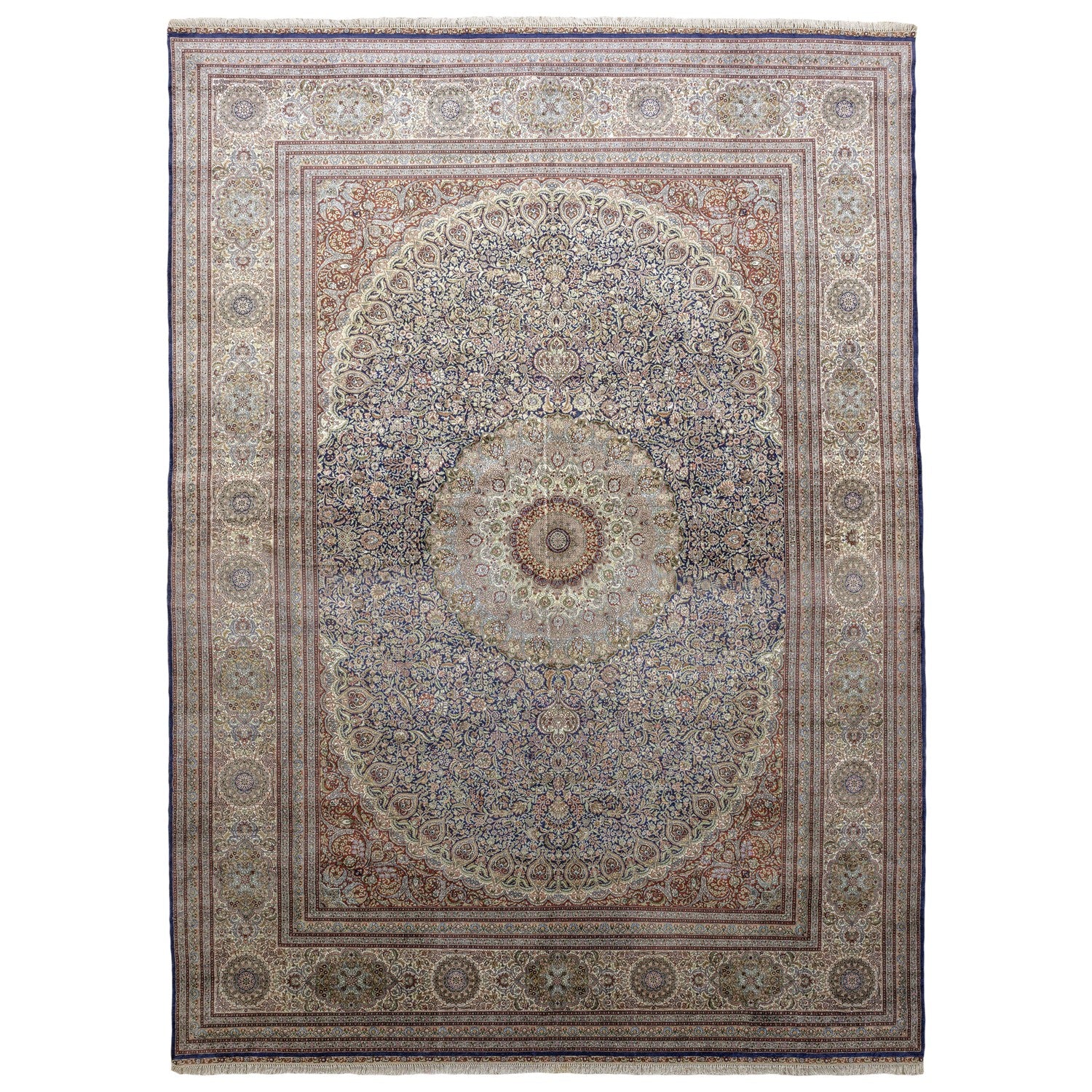 Soho Antiq Varamin Medallion Pattern Silk Rug 305X414 cm - MALLTURK