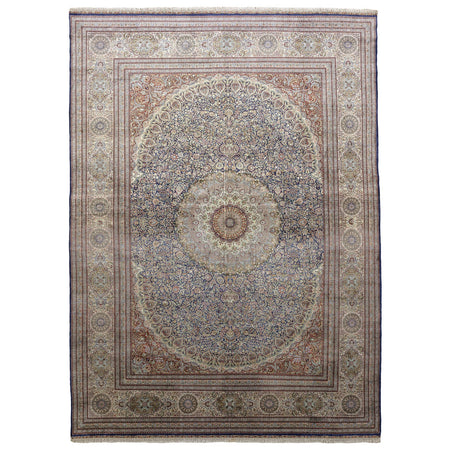 Soho Antiq Varamin Medallion Pattern Silk Rug 305X414 cm - MALLTURK