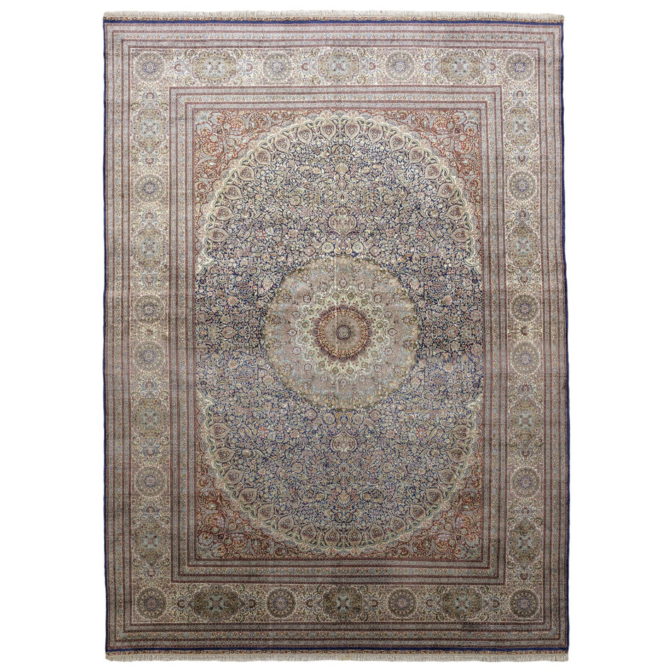 Soho Antiq Varamin Medallion Pattern Silk Rug 305X414 cm - MALLTURK