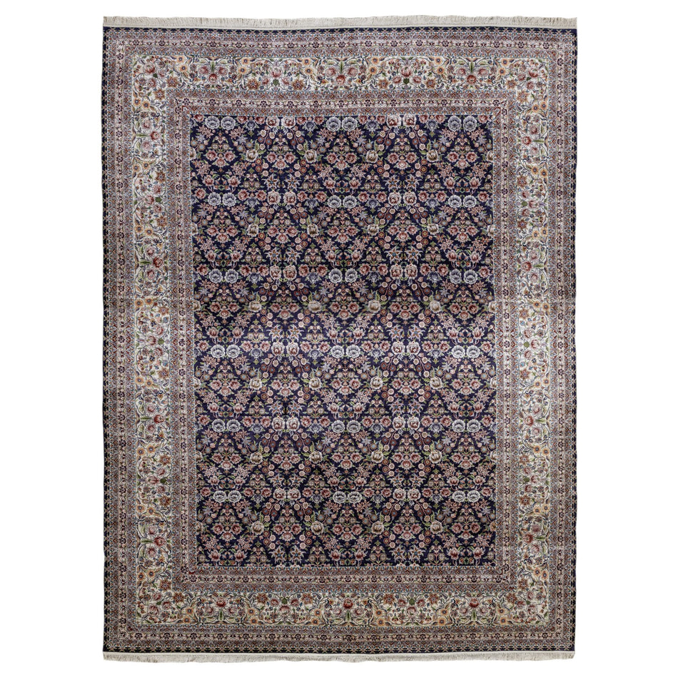 Soho Antiq Sariya Scattered Floral Pattern Silk Rug 277X359 cm - MALLTURK