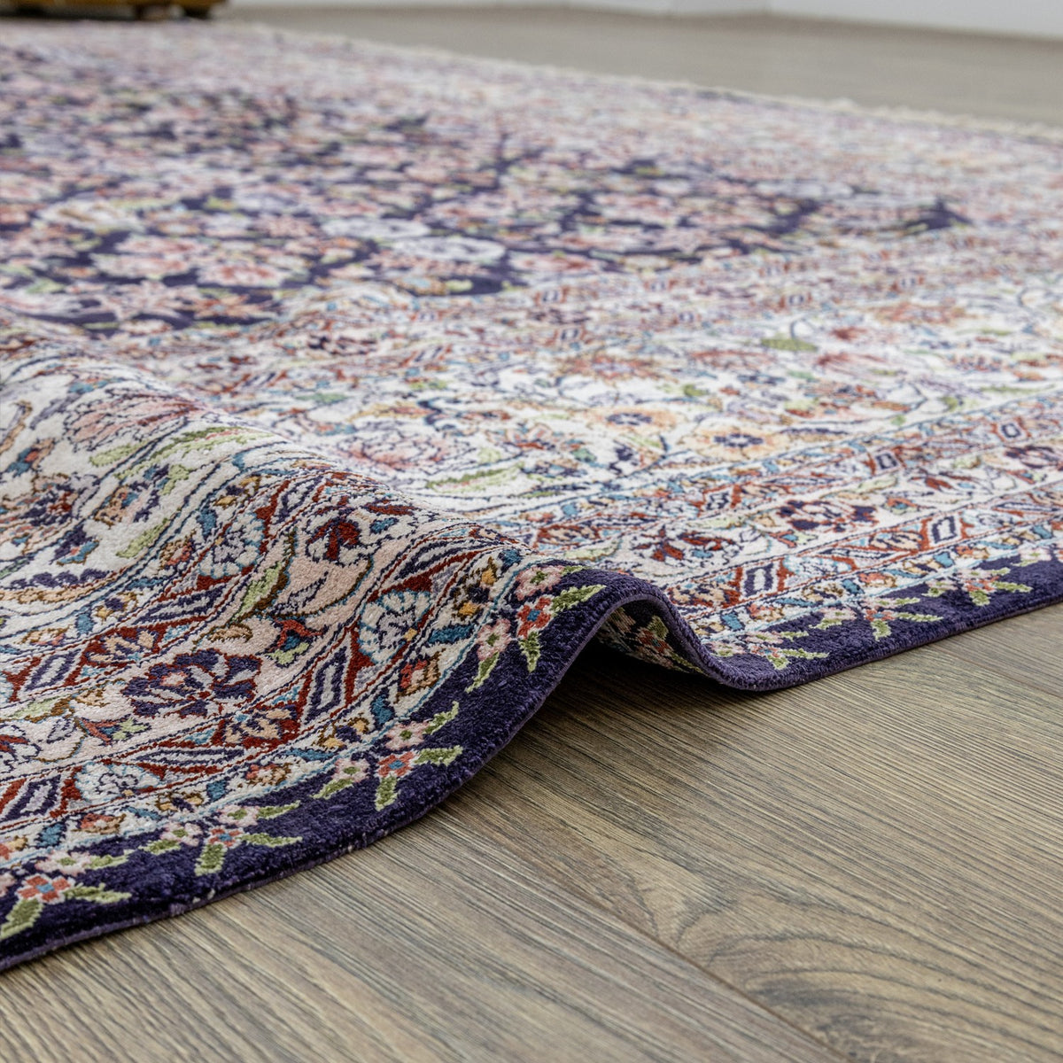 Soho Antiq Sariya Scattered Floral Pattern Silk Rug 277X359 cm - MALLTURK