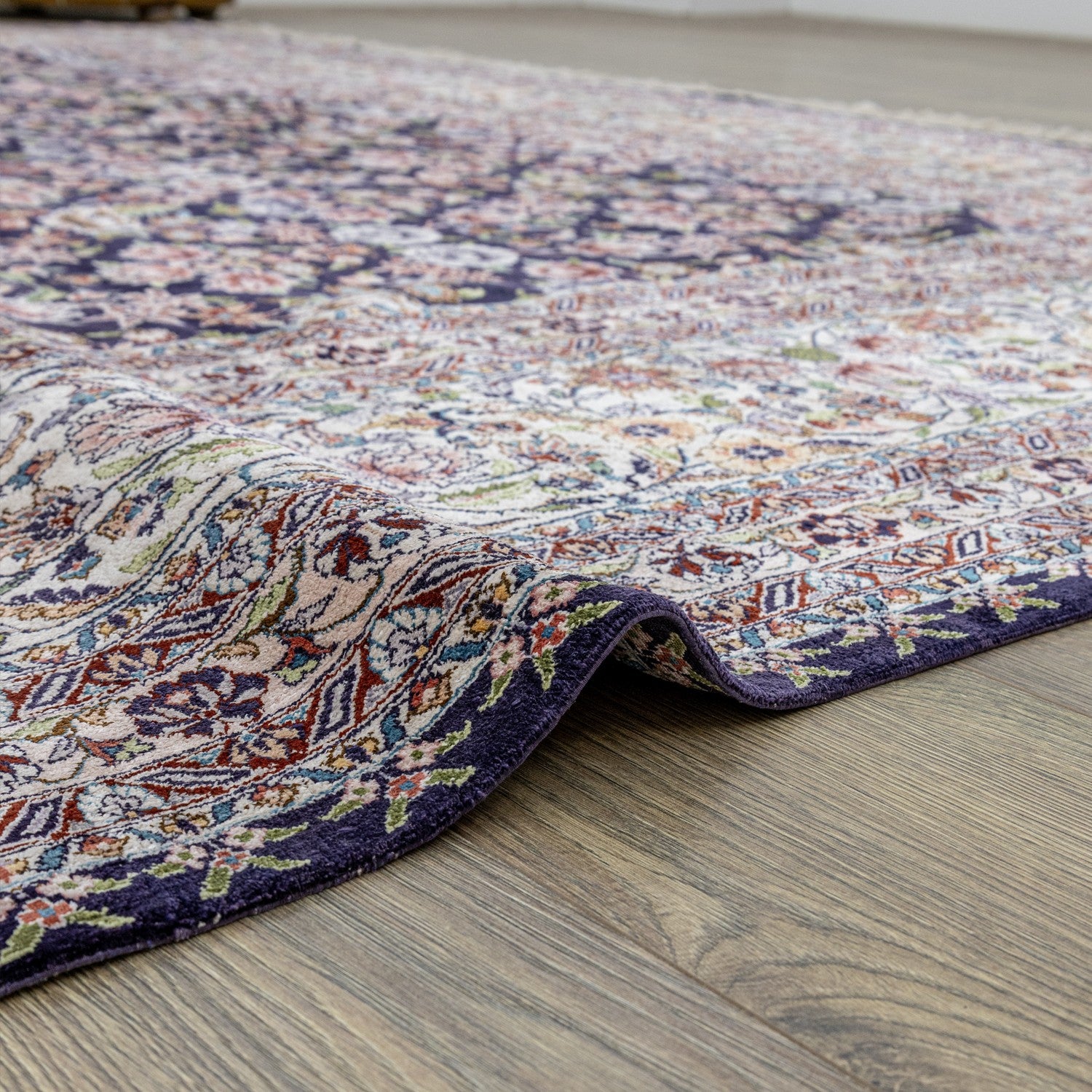 Soho Antiq Sariya Scattered Floral Pattern Silk Rug 277X359 cm - MALLTURK