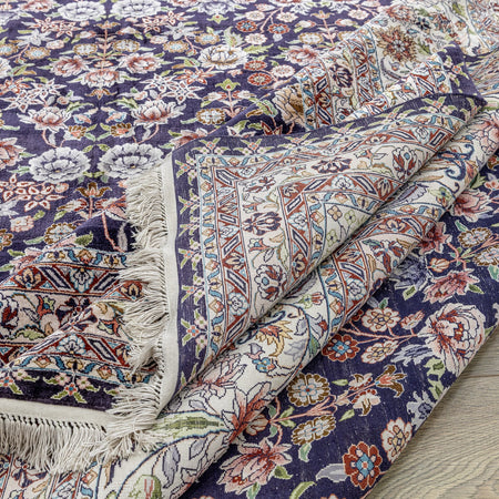 Soho Antiq Sariya Scattered Floral Pattern Silk Rug 277X359 cm - MALLTURK