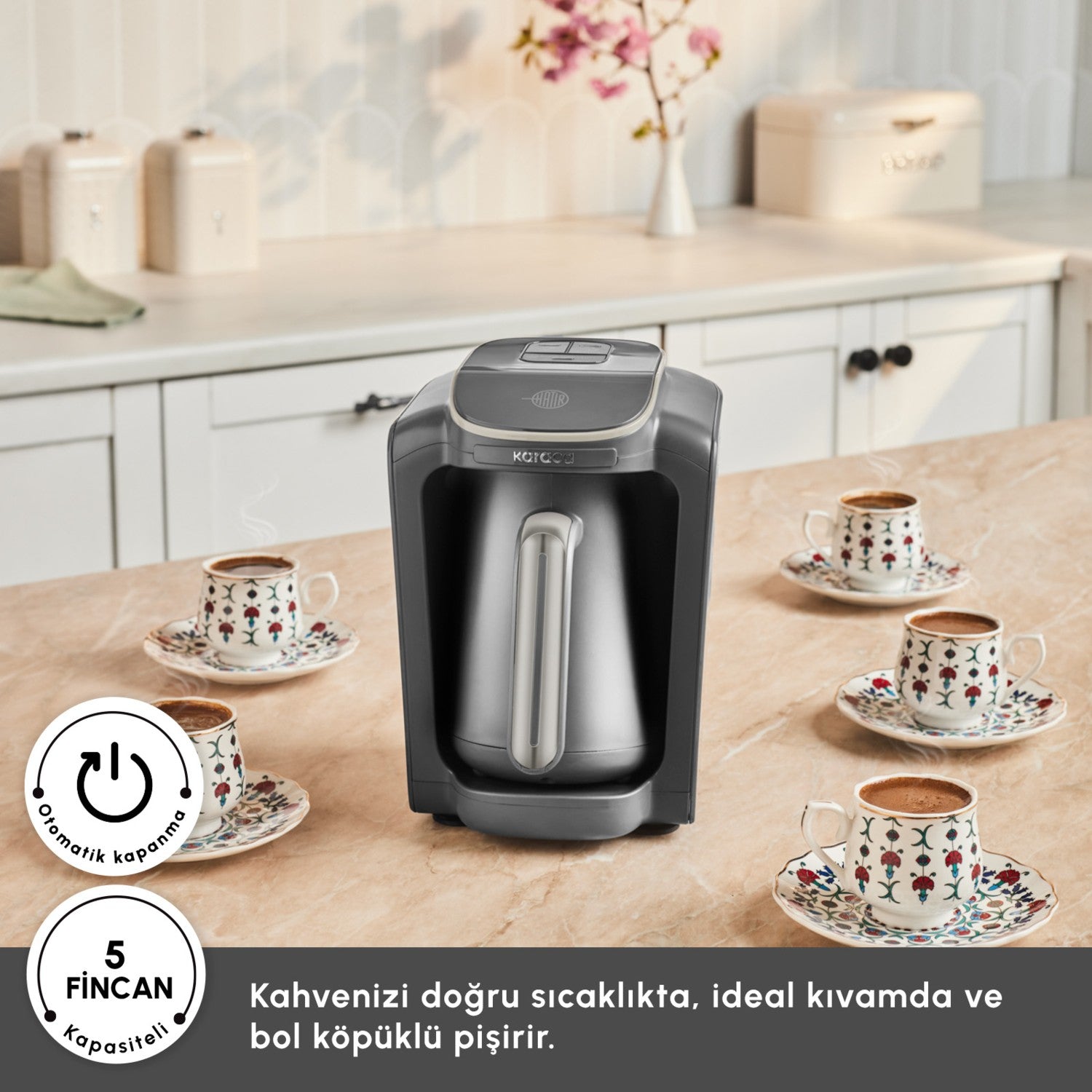 Karaca Hatir Neo Automatic Turkish Coffee Maker, Starlight - MALLTURK