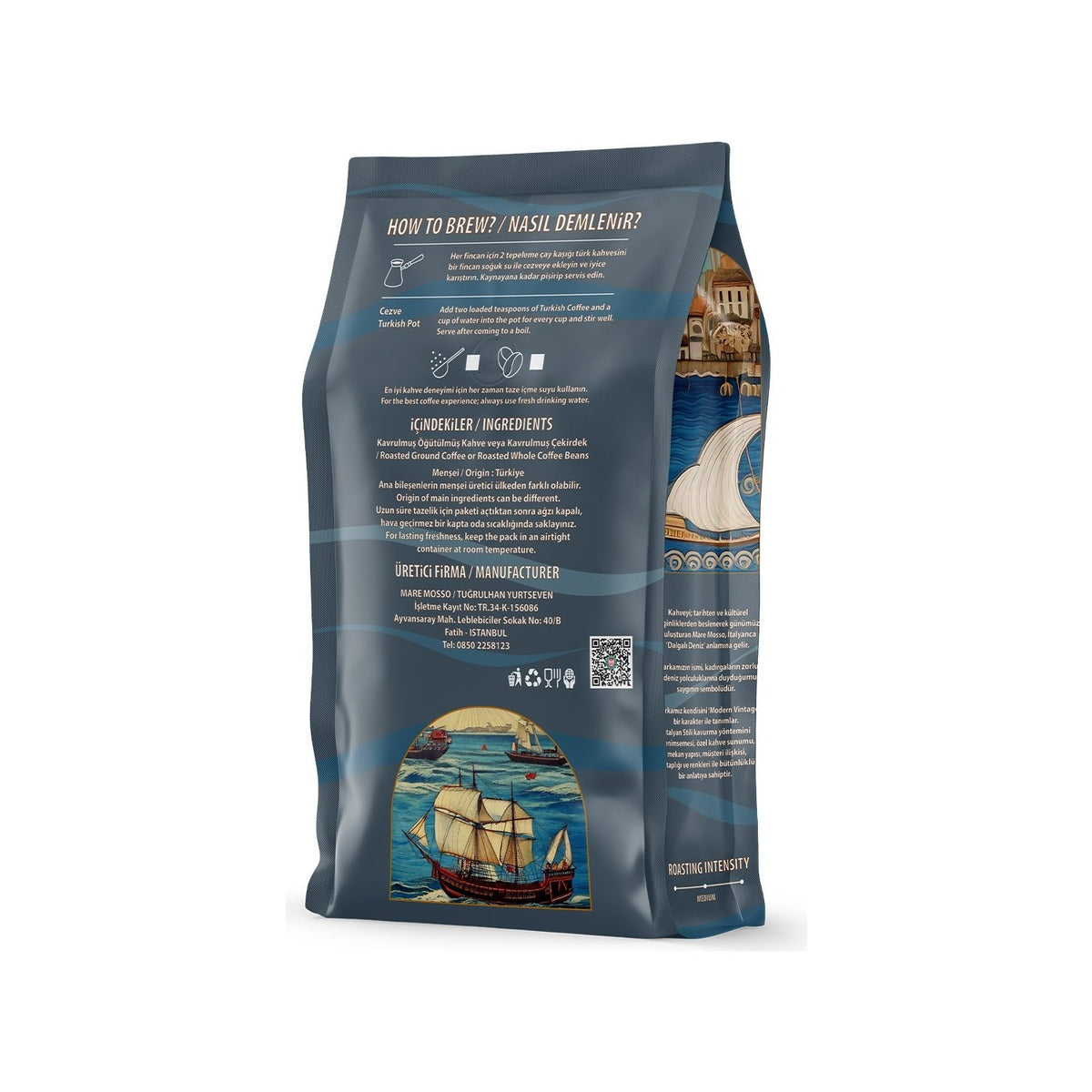 Mare Mosso Caffe e Vendit Mastic Flavored Turkish Coffee 250 Gr - MALLTURK