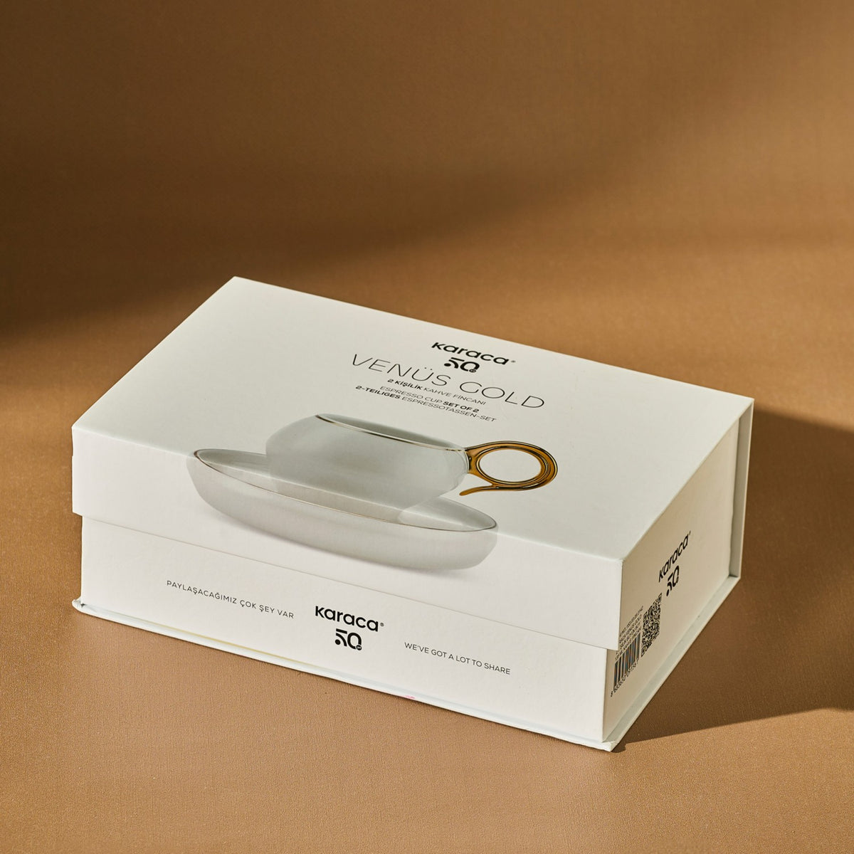 Karaca Venus Gold Turkish Coffee Cup Set for 2, 135 ml - MALLTURK