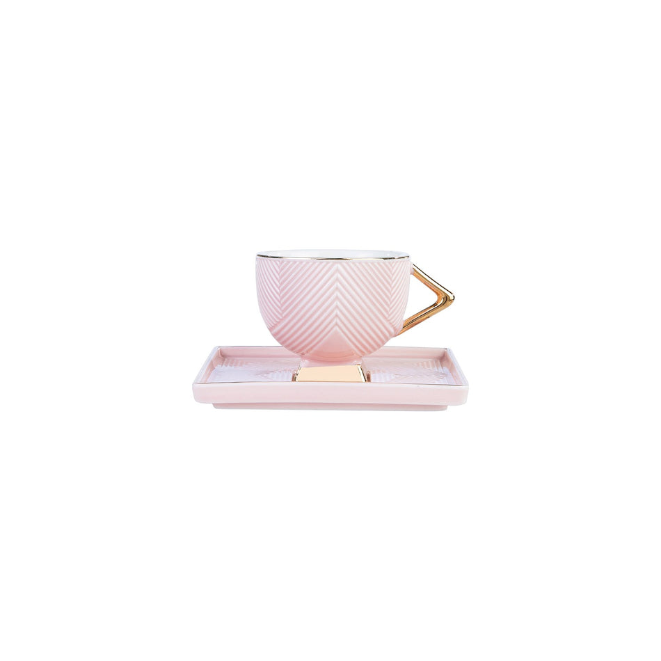 Karaca Art Deco 2-Piece Porcelain Turkish Coffee Cup Set 80 ml - MALLTURK