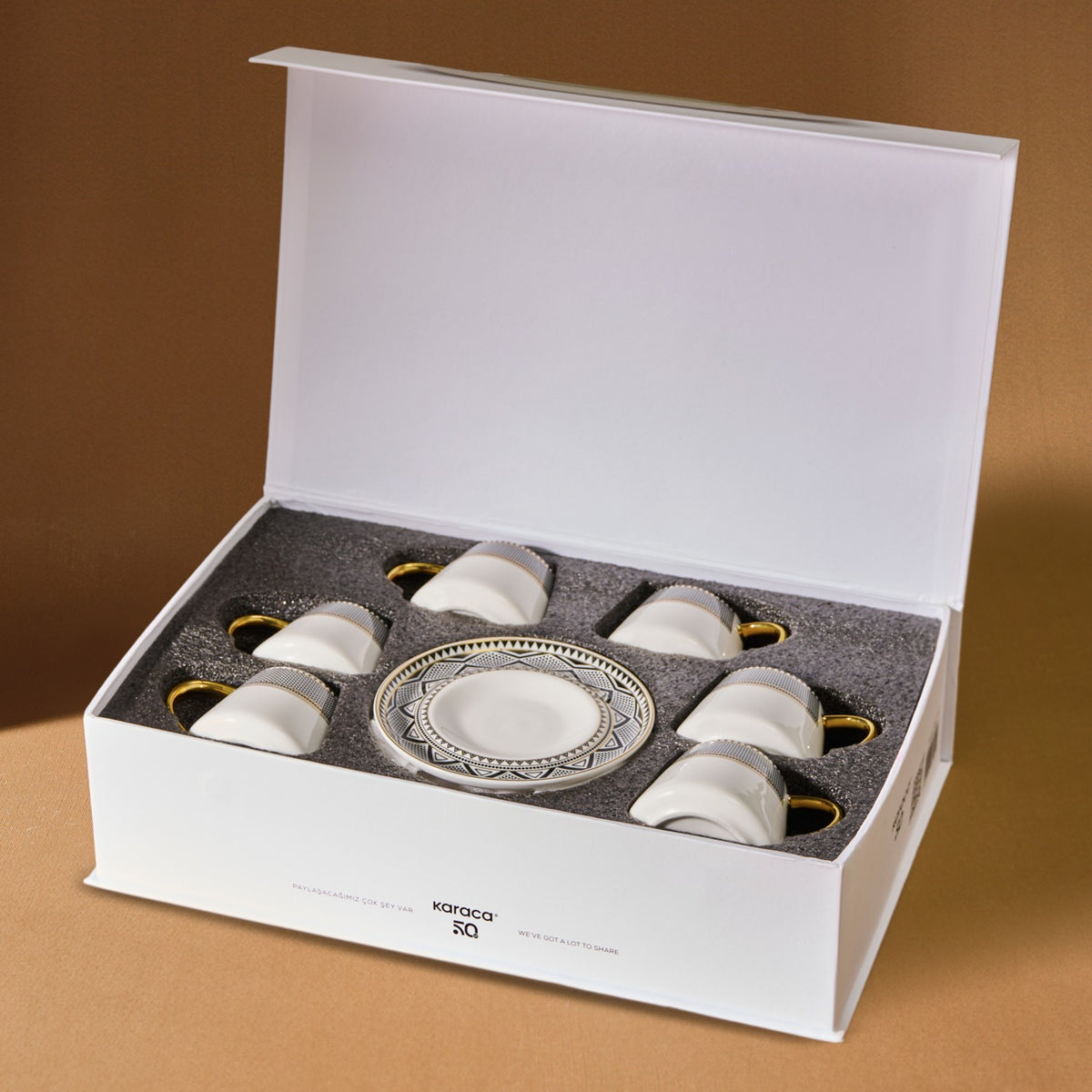 Karaca Globe Turkish Coffee Cup Set for 6, 80 ml - MALLTURK