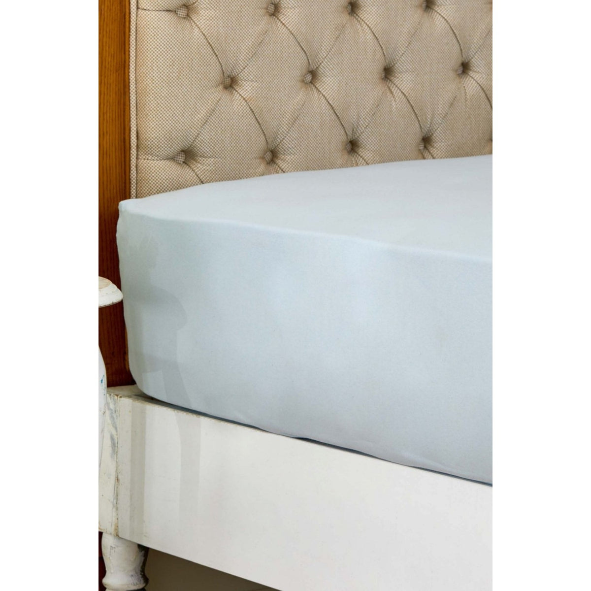 Karaca Home Cotton Double Fitted Sheet 160x200+30 Cm Blue - MALLTURK