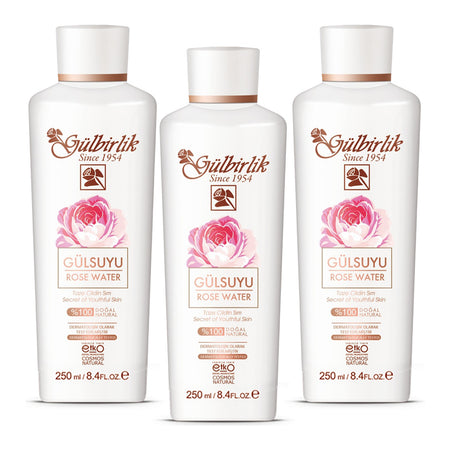 Rosense Rose Water 3-Piece Set 250 ml illuminating Natural Toner for All Skin Types - MALLTURK